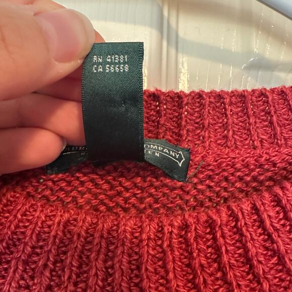 Ralph Lauren Jeans Company Pullover Linen Cotton Blend Sweater Size XL Red - Picture 6 of 7